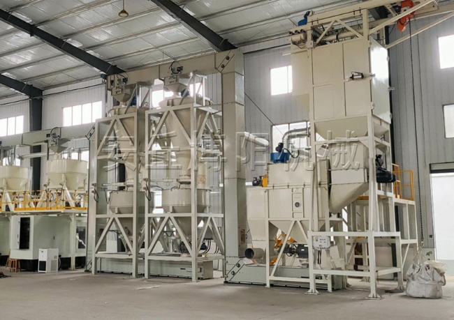 噸袋小袋拆包一體機(jī)+Z型斗式提升機(jī)+混料機(jī)