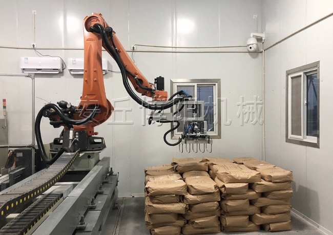 可移動式自動拆包機(jī)器人案例    尿素全自動拆袋機(jī)優(yōu)勢